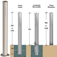 Securapost Stainless Steel 80NB Baseplate Bollards