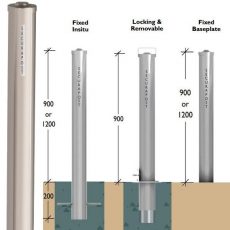 Securapost Stainless Steel 125NB Fixed Insitu Bollards