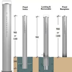 Securapost Stainless Steel 150NB Removable Bollards