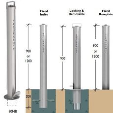 Securapost Stainless Steel 80NB Padlock Removable Bollards