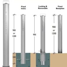 Securapost Stainless Steel 80NB Removable Bollards