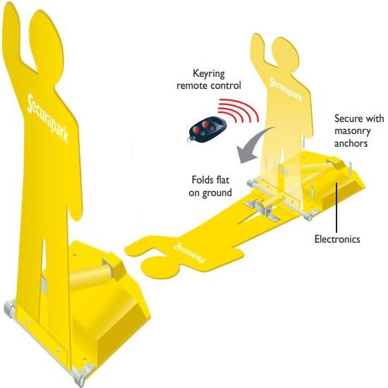 Securapost Securapark Fold Down Automatic Bollards - Sydney Bollards